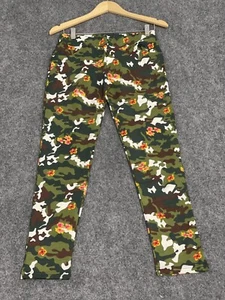 Alex Leggings Womens Medium Camouflage Green Pants Stretch Pull On  N273 - Picture 1 of 5