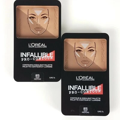 2 Pack L'Oreal Infallible Pro-Contour Contour & Highlight Palette Deep #815 New - Image 1 of 2