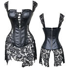Gothic Overbust Steampunk Corsets Bustiers Lace Up Waist Training Basques Blouse