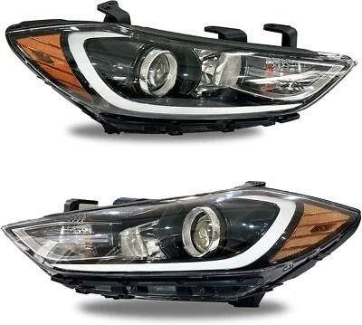 Conjunto de faros para Hyundai Elantra 2017-2018 par modelo halógeno con bombillas L+R Foto 1 de 4