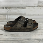 Birkenstock Women's Arizona Leather 2 Straps Slides Slip On Sandals Size 7