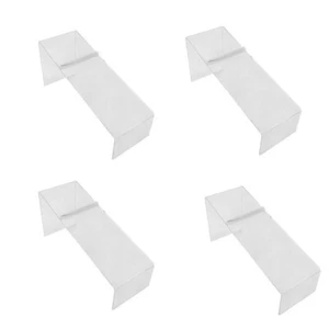 8x3x4 Clear Acrylic Lucite Single Shoe Display Stand 4Pc Set W/ Heels Slant - Picture 1 of 4
