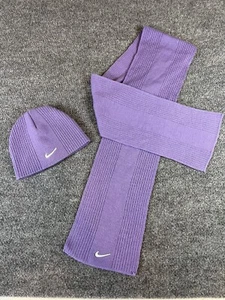 Nike Girls Knit Hat and Scarf Set Soft Purple with White Swoosh Size 4-6X - Picture 1 of 8