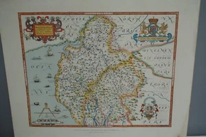 1576 Saxton Map Westmorland & Cumberland Emery Walker Ltd Collotypers Hand Col - Picture 1 of 9