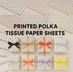 TISSUE PAPER POLKA DOT MULTI COLOURS PRINTED COLOURED LUXURY WRAPPING PACKAGING - Picture 1 of 10