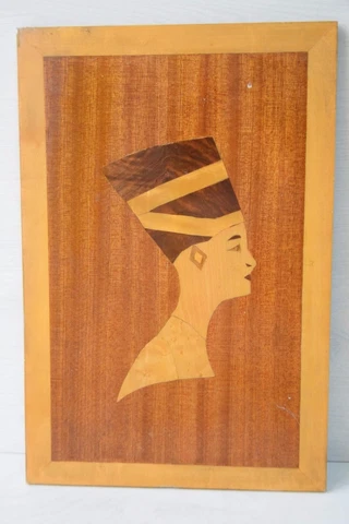 Vintage Retro Wooden Decorative Wall Hanging Image Of Egyptian Queen Nefertiti Cover