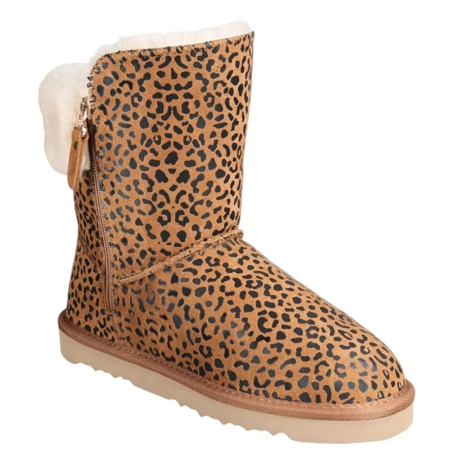 Style & Co Maevee Mujer Clima Frío Invierno Bota Cuero Leopardo EE. UU. Talla 8 M Foto 1 de 1