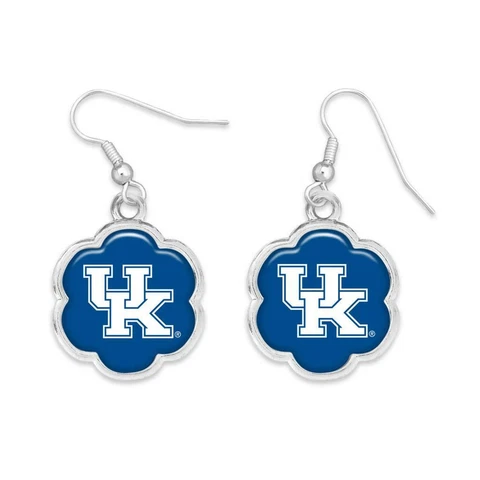 Kentucky Wildcats Hazel Silver Blue Flower Wire Earrings Jewelry Gift UK Cover
