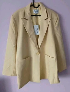 NA-KD Oversized Blazer One Button Gelb Größe EU 42 Damen XL - Bild 1 von 15