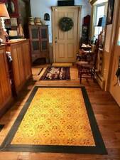 Floorcloth Primitive floor cloth area rug 3'x5' painted canvas oilcloth 