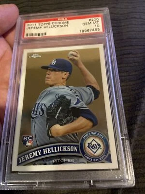 2011 Topps Chrome #200 Jeremy Hellickson Psa 10 Pop 1 Of 5 Rookie Card  - Image 1 of 2