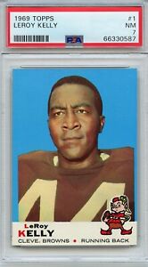 1969 Topps Football LeRoy Kelly #1 Cleveland Browns PSA 7 NM