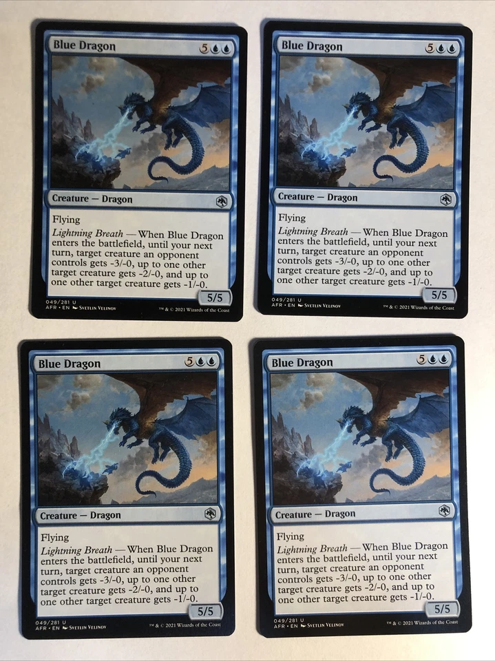 4x Mtg D&D Forgotten Realms Blue Dragon NM/M Magic The Gathering Mtg - Bild 1 von 2