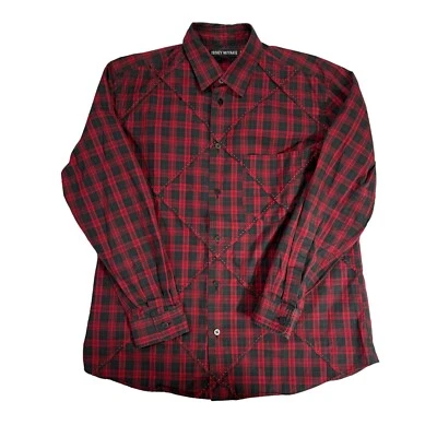 Camisa ISSEY MIYAKE Hombre Roja Bordada a Cuadros Talla 2 Mediana Foto 1 de 4
