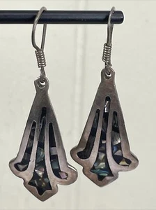STERLING SILVER 925 W/ABALONE SHELL IN FANCY DESIGNS VINTAGE WOMENS JEWELRY - Picture 1 of 19