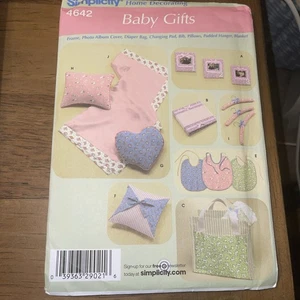 Simplicity Pattern 4642 ~ BABY GIFTS ~ Frame~Diaper Bag~Bib~Pillows~Blanket~More - Picture 1 of 2