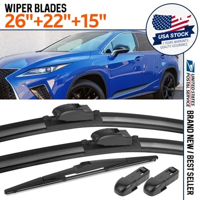 MGT 26" 22" 15" Fit For Lexus RX450h RX400h RX350 RX330 Windshield Wiper Blades - Image 1 of 4