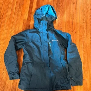 Columbia Coat Womens Small Blue Omni Heat Hooded Winter Ski Jacket - Picture 1 of 10