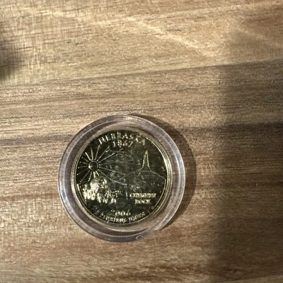 2006 D gold plated Nebraska State Quarter UNC - Image 1 of 2