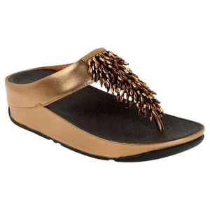 Sandalia FitFlop Rumba Punta-Tanga Con Cuentas Bronce EE. UU. 7 EUR 38 NUEVA EN CAJA - Imagen 1 de 11