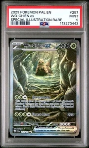 Pokémon Pal en Paldea EV #257 2023 WO-CHIEN EX ILUSTRACIÓN ESPECIAL RARO PSA 9 - Imagen 1 de 2