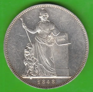 Münze Taler Bayern Geschichtsdoppeltaler 1848 Verfassung in vz selten nswleipzig - Picture 1 of 3
