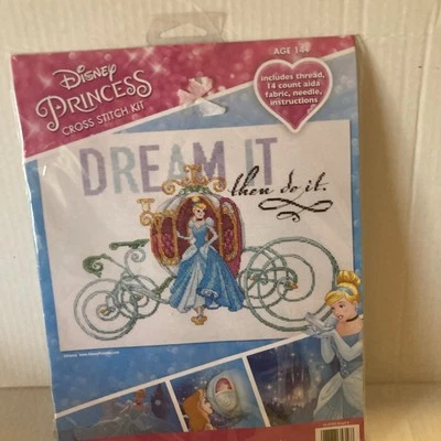 Dimensions Disney Princess Cross Stitch Cinderella Dream It Then Do It 12x9 - Image 1 of 4
