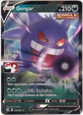 Gengar V 156/264 Prize Pack Series Pokemon Play! Stamp Promo Mint Condition  - Image 1 of 2