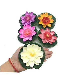 5 Pcs Floating Artificial Lotus Flowers Decor Floating Pond Decor Water Lily - Picture 1 of 7