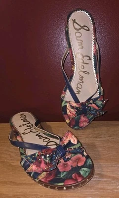 Womens Sam Edelman Sandals Size 8.5 Floral Studded Flats - Image 1 of 4