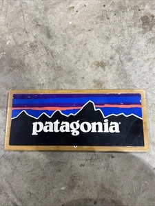 Patagonia Dealer Store Display Metal Sign Wood Frame - Picture 1 of 2