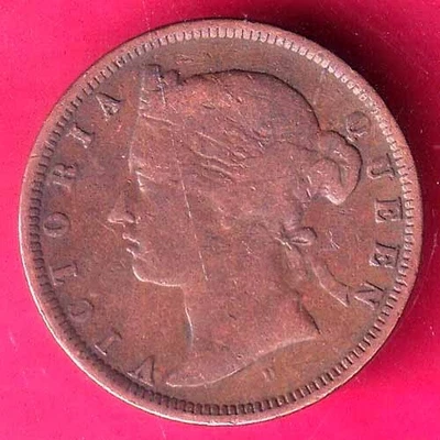 Straits Settlements   ½ Cent - Victoria Queen 1872 rare copper coin  #H2152 - Image 1 of 2