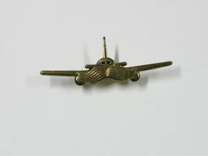 Vintage Aircraft Mustache Wings Lapel Pin - Picture 1 of 2