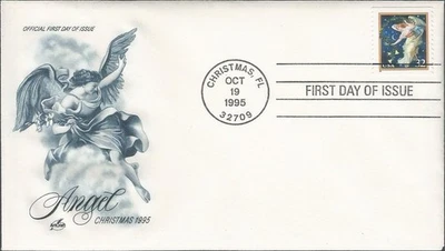 Scott 3018 FDC - 32 cent - Midnight Angel Christmas - 1995 - Art Craft - FDOI - Image 1 of 2