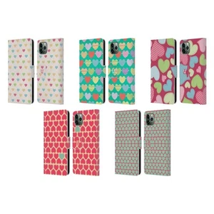 HEAD CASE HEART PATTERN LEATHER BOOK CASE & WALLPAPER FOR APPLE iPHONE PHONES - Picture 1 of 11