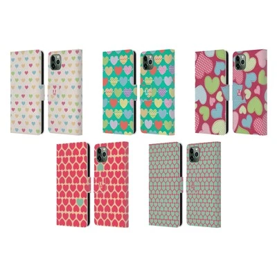 HEAD CASE HEART PATTERN LEATHER BOOK CASE & WALLPAPER FOR APPLE iPHONE PHONES - Image 1 of 4