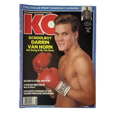 KO Boxing Magazine June 1989 Darrin Van Horn Cover w Pinup No Label VG - Image 1 of 3
