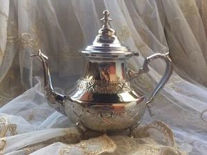 Moroccan Handmade TeaPot  Silver Plated XLarge Size *NEW*