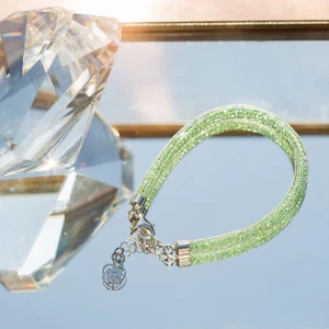 Luxurious Silver 925 crystal bracelet made in Italy GREEN gift box RRP £48 - Picture 1 of 5