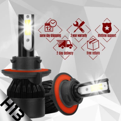 2-sides 1700W 255000LM H13 9008 LED Headlight Lamp Bulbs Kit High/low beam 6000k - Image 1 of 4