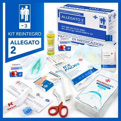 Kit di Reintegro ALLEGATO 2 per cassetta medica di pronto soccorso meno 3 dip - Immagine 1 di 4