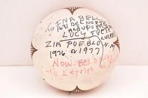 Native American Pottery Zia Pueblo Heirloom Fine Line Painted Dish Bowl Signed - Picture 1 of 9