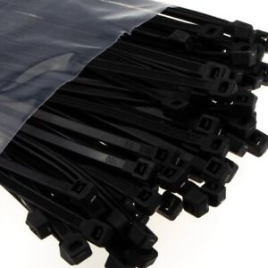 BLACK CABLE TIES ZIP TIES LONG SHORT SMALL THICK THIN LONG HEAVY DUTY