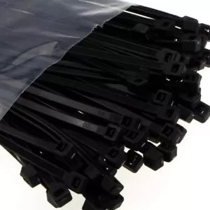 BLACK CABLE TIES ZIP TIES LONG SHORT SMALL THICK THIN LONG HEAVY DUTY - Picture 1 of 1