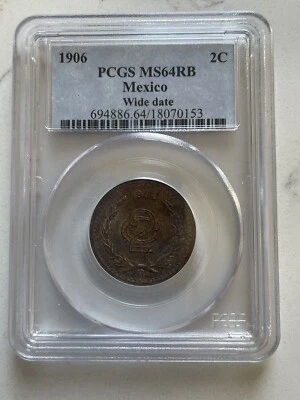 Mexico 1906 Mo. 2 Centavos, Wide Date. PCGS MS 64 BN. KM-419. - Image 1 of 4
