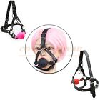 Pu Leather SILICONE MOUTH GAG Head Strap Harness Nose hook trainer Roleplay BDSM