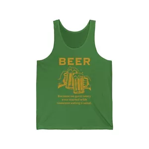 Funny Beer Unisex Jersey Tank, Beer Lover Gift, Drinking Tank, Summer - Picture 1 of 11