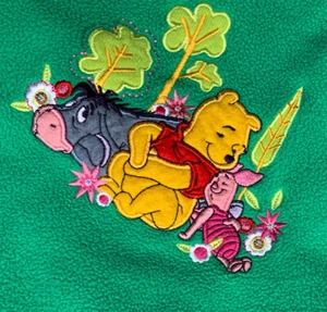 Disney Winnie the Pooh Fleece Blanket Piglet Eeyore Grass Green 48” X 56” - Picture 1 of 8