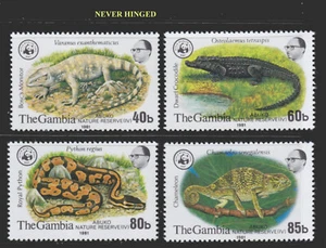 1981 GAMBIA WWF PYTON REGIU VARANUS CHAMELEON LIZARDS REPTILES SCT432-5 MI.430-3 - Picture 1 of 1