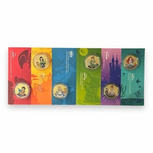 Disney Classics x6 Commemorative Coins Ft Cinderella Peter Pan Mulan & more! - Foto 1 di 6